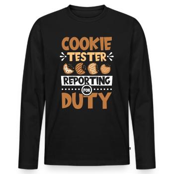 Cupcake Design für Konditor | Cupcake Dealer - Männer Premium Bio Langarmshirt - Schwarz - Vorne - Nico (187cm)