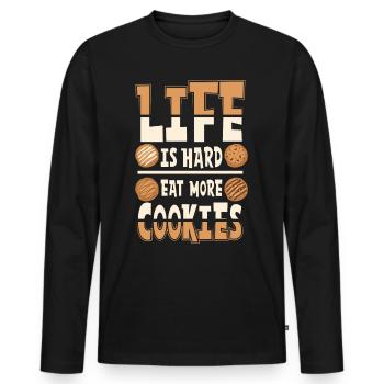 Cupcake Design für Konditor | Cupcake Dealer - Männer Premium Bio Langarmshirt - Schwarz - Vorne - Nico (187cm)