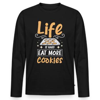 Cupcake Design für Konditor | Cupcake Dealer - Männer Premium Bio Langarmshirt - Schwarz - Vorne - Nico (187cm)
