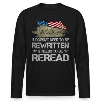 US Flag Regular Dad Raising Wolves Not Sheep - Männer Premium Bio Langarmshirt - Schwarz - Vorne - Nico (187cm)