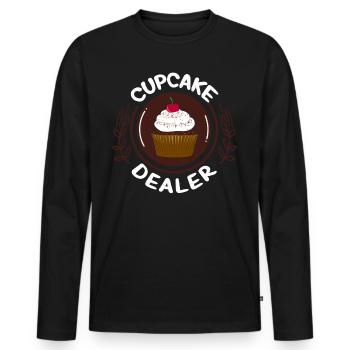 Cupcake Design für Konditor | Cupcake Dealer - Männer Premium Bio Langarmshirt - Schwarz - Vorne - Nico (187cm)