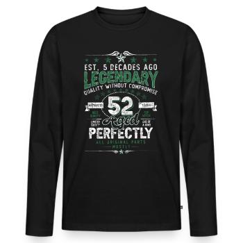 Vintage Légendaire - Vieilli parfaitement 52ème anniversaire - T-shirt manches longues Premium bio Homme - noir - Devant - Nico (187cm)