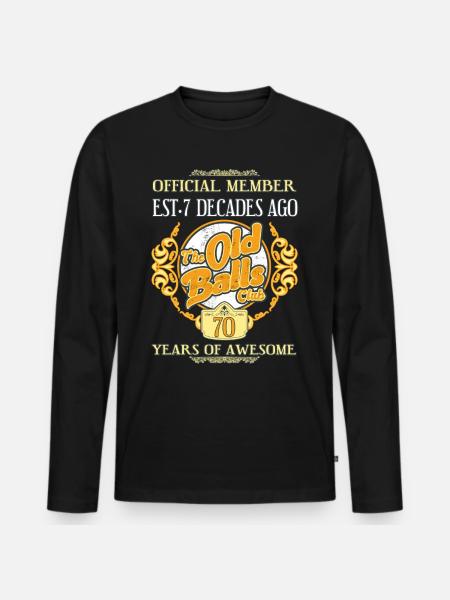 70 Jahre The Old Balls Club 70. Geburtstag - Premium økologisk langærmet T-shirt til mænd - sort