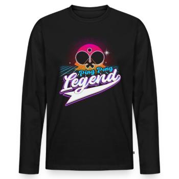Cool Retro Crossing Raquettes Ping Pong Légende - T-shirt manches longues Premium bio Homme - noir - Devant - Nico (187cm)