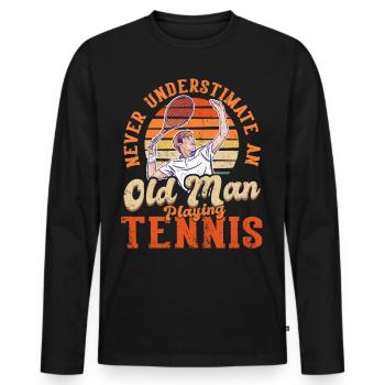 Cool Tennis Dad Tennis Player Father - Men's Premium Organic Long Sleeve Shirt - black - Front - Nico (187cm)