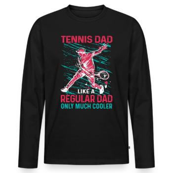 Cool Tennis Dad Tennis Player Father - Men's Premium Organic Long Sleeve Shirt - black - Front - Nico (187cm)