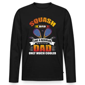 Cool Squash Dad Squash Spieler Vater - Männer Premium Bio Langarmshirt - Schwarz - Vorne - Nico (187cm)