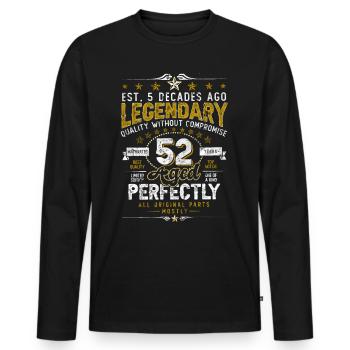 Vintage Légendaire - Vieilli parfaitement 52ème anniversaire - T-shirt manches longues Premium bio Homme - noir - Devant - Nico (187cm)