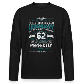 Vintage Légendaire - Vieilli parfaitement 62ème Anniversaire - T-shirt manches longues Premium bio Homme - noir - Devant - Nico (187cm)