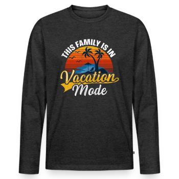 This Family Is In Vacay Mode Family Vacation - Männer Premium Bio Langarmshirt - Anthrazit meliert - Vorne - Nico (187cm)
