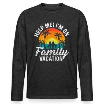 Help Me! I'm On Family Vacation - Männer Premium Bio Langarmshirt - Anthrazit meliert - Vorne - Nico (187cm)