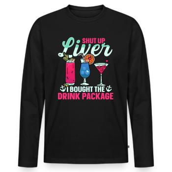 J’ai acheté le forfait boisson Fun Cruise - T-shirt manches longues Premium bio Homme - noir - Devant - Nico (187cm)