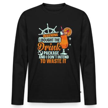 J’ai acheté le forfait boisson Cruise Holiday - T-shirt manches longues Premium bio Homme - noir - Devant - Nico (187cm)