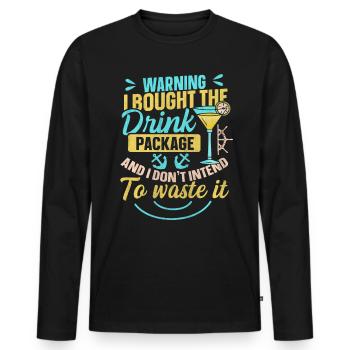 J’ai acheté le forfait boisson Cruise Holiday - T-shirt manches longues Premium bio Homme - noir - Devant - Nico (187cm)