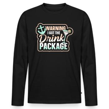 J’ai acheté le forfait boisson Cruise Holiday - T-shirt manches longues Premium bio Homme - noir - Devant - Nico (187cm)