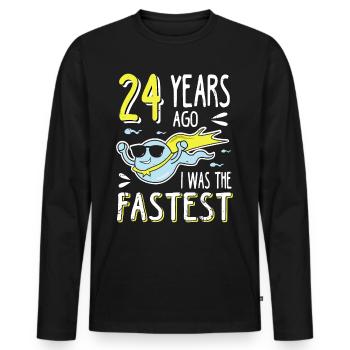 24 Years Ago I Was The Fastest 24. Geburtstag - Männer Premium Bio Langarmshirt - Schwarz - Vorne - Nico (187cm)