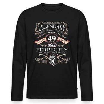 Vintage Légendaire - Vieilli parfaitement 49ème anniversaire - T-shirt manches longues Premium bio Homme - noir - Devant - Nico (187cm)