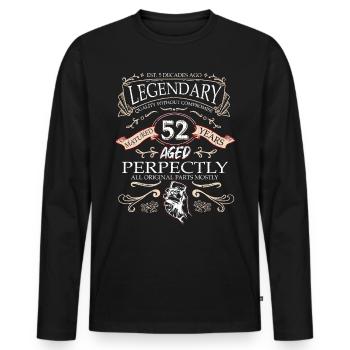 Vintage Légendaire - Vieilli parfaitement 52ème anniversaire - T-shirt manches longues Premium bio Homme - noir - Devant - Nico (187cm)