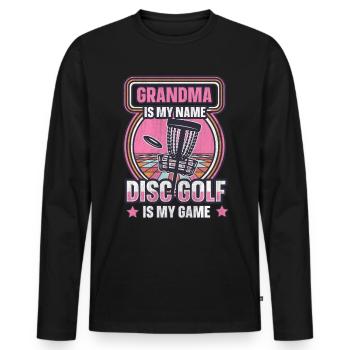 Grand-mère est mon nom Disc Golf est mon jeu pour grand-mère - T-shirt manches longues Premium bio Homme - noir - Devant - Nico (187cm)