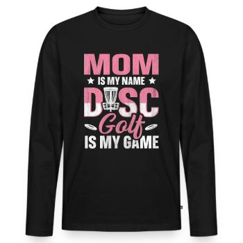 Maman est mon nom Disc Golf est mon jeu pour maman - T-shirt manches longues Premium bio Homme - noir - Devant - Nico (187cm)