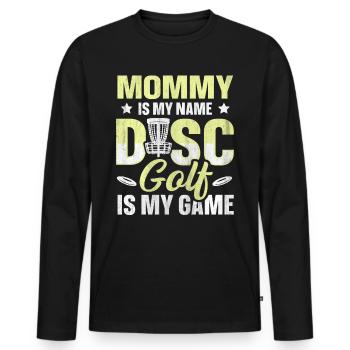 Maman est mon nom Disc Golf est mon jeu pour maman - T-shirt manches longues Premium bio Homme - noir - Devant - Nico (187cm)