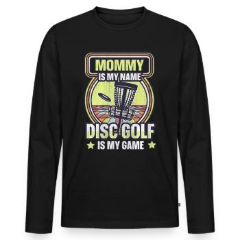 Maman est mon nom Disc Golf est mon jeu pour maman - T-shirt manches longues Premium bio Homme - noir - Devant - Nico (187cm)