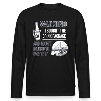 J’ai acheté le forfait boisson Cruise Holiday - T-shirt manches longues Premium bio Homme - noir - Devant - Nico (187cm)
