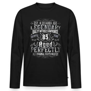 Legendär 85 Jahre alt Geschenk zum 85. Geburtstag - Männer Premium Bio Langarmshirt - Schwarz - Vorne - Nico (187cm)