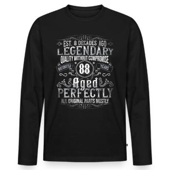 Legendary 88 years old gift for his 88th birthday - Men's Premium Organic Long Sleeve Shirt - black - Front - Nico (187cm)