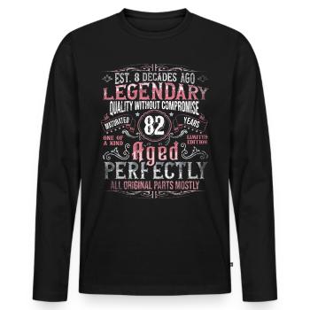 Vintage 82 Aged Perfectly Women on 82nd Birthday - Men's Premium Organic Long Sleeve Shirt - black - Front - Nico (187cm)