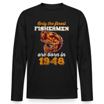 Legendär 74 Jahre alt Geschenk zum 74. Geburtstag - Männer Premium Bio Langarmshirt - Schwarz - Vorne - Nico (187cm)