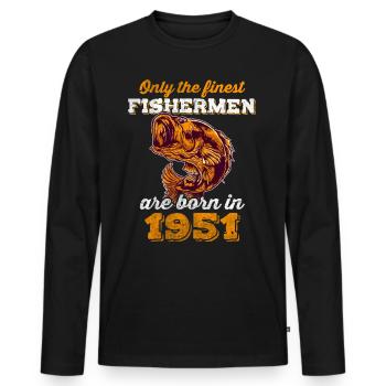 Legendär 71 Jahre alt Geschenk zum 71. Geburtstag - Männer Premium Bio Langarmshirt - Schwarz - Vorne - Nico (187cm)