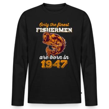 Legendary 75 years old gift for the 75th birthday - Men's Premium Organic Long Sleeve Shirt - black - Front - Nico (187cm)