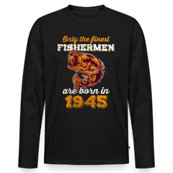 Legendär 77 Jahre alt Geschenk zum 77. Geburtstag - Männer Premium Bio Langarmshirt - Schwarz - Vorne - Nico (187cm)