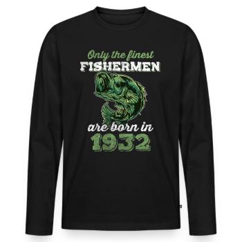 Legendär 90 Jahre alt Geschenk zum 90. Geburtstag - Männer Premium Bio Langarmshirt - Schwarz - Vorne - Nico (187cm)