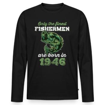 Legendär 76 Jahre alt Geschenk zum 76. Geburtstag - Männer Premium Bio Langarmshirt - Schwarz - Vorne - Nico (187cm)