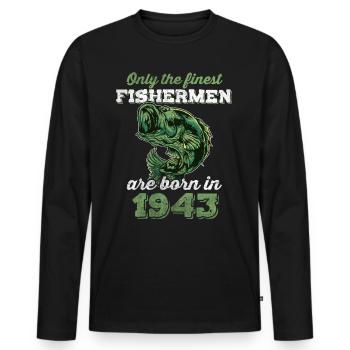 Legendär 79 Jahre alt Geschenk zum 79. Geburtstag - Männer Premium Bio Langarmshirt - Schwarz - Vorne - Nico (187cm)