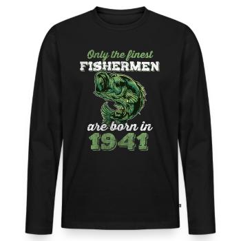 Legendär 81 Jahre alt Geschenk zum 81. Geburtstag - Männer Premium Bio Langarmshirt - Schwarz - Vorne - Nico (187cm)