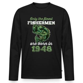 Legendär 74 Jahre alt Geschenk zum 74. Geburtstag - Männer Premium Bio Langarmshirt - Schwarz - Vorne - Nico (187cm)