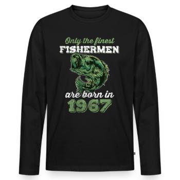 Legendary 55 years old gift for the 55th birthday - Men's Premium Organic Long Sleeve Shirt - black - Front - Nico (187cm)