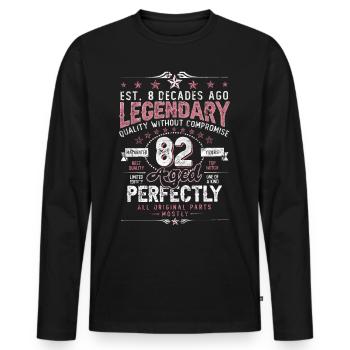 Vintage 82 Aged Perfectly Women on 82nd Birthday - Men's Premium Organic Long Sleeve Shirt - black - Front - Nico (187cm)