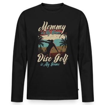 Maman est mon nom Disc Golf est mon jeu pour maman - T-shirt manches longues Premium bio Homme - noir - Devant - Nico (187cm)