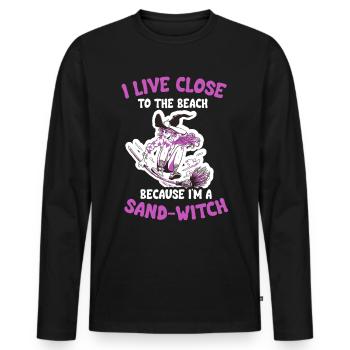 Je suis une sorcière de sable d’Halloween - T-shirt manches longues Premium bio Homme - noir - Devant - Nico (187cm)