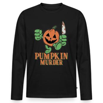 Greepy Pumpkin Murder Halloween Costume - Men's Premium Organic Long Sleeve Shirt - black - Front - Nico (187cm)