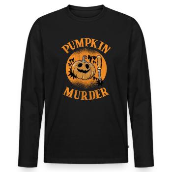 Greepy Pumpkin Murder Halloween Costume - Men's Premium Organic Long Sleeve Shirt - black - Front - Nico (187cm)