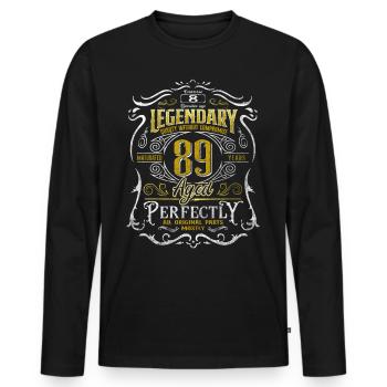 Legendary 89 Year Old Aged Perfectly 89th Birthday - Men's Premium Organic Long Sleeve Shirt - black - Front - Nico (187cm)