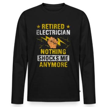 Nothing Shocks Me Anymore Elektriker in Rente - Männer Premium Bio Langarmshirt - Schwarz - Vorne - Nico (187cm)