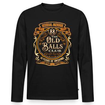 88 years Of The Old Balls Club 88th birthday - Men's Premium Organic Long Sleeve Shirt - black - Front - Nico (187cm)