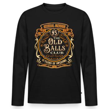 95 ans du Club des Vieilles Balls 95e anniversaire - T-shirt manches longues Premium bio Homme - noir - Devant - Nico (187cm)
