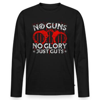 No Guns No Glory Just GutsStrafvollzugsbeamter - Männer Premium Bio Langarmshirt - Schwarz - Vorne - Nico (187cm)